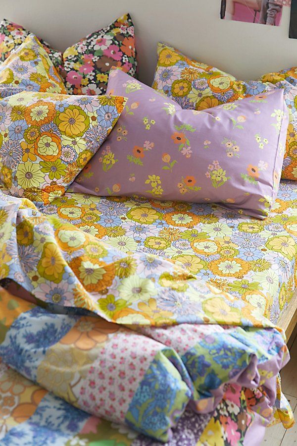 Vera Floral Sheet Set in Yellow at Urban Outfitters